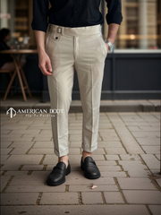 Beige Single Buckle Gurkha Pant By American Dcot