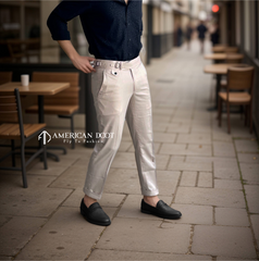 Beige Single Buckle Gurkha Pant By American Dcot
