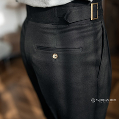 Black Classic Double Buckle Gurkha Pant By American Dcot