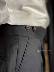Black Classic Double Button Gurkha Pant By American Dcot