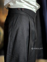 Black Classic Double Button Gurkha Pant By American Dcot