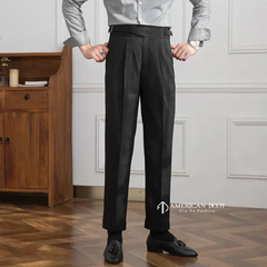 Black Classic Single Buckle Gurkha Pant By American Dcot