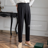 Black Classic Single Buckle Gurkha Pant By American Dcot