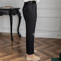Black Classic Single Buckle Gurkha Pant By American Dcot