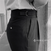 Black Signature Double Button Gurkha Pant By American Dcot