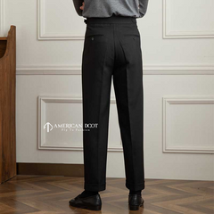 Black Vintage Formal Double Buttoned Slim Fit Gurkha Pant