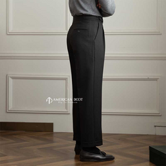 Black Vintage Formal Double Buttoned Slim Fit Gurkha Pant