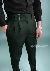 Bottle Green Double Buckle Gurkha Pant By American Dcot