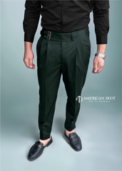 Bottle Green Double Buckle Gurkha Pant By American Dcot