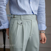 Green Cyan Detachable Buckle Gurkha Pant By American Dcot