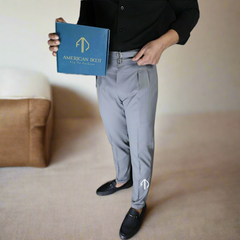 Gray Vintage Formal Double Buttoned Slim Fit Gurkha Pant