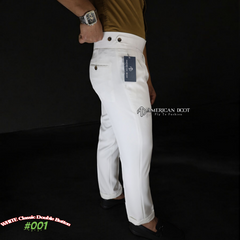 White Signature Double Button Gurkha Pant By American Dcot