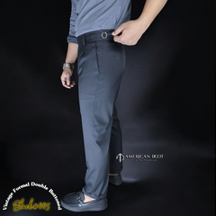 Black Vintage Formal Double Buttoned Slim Fit Gurkha Pant