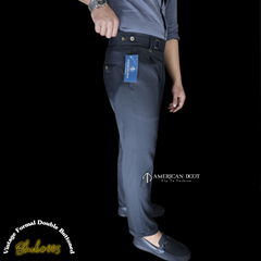 Black Vintage Formal Double Buttoned Slim Fit Gurkha Pant