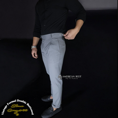 Stone Grey Classic Double Buckle Gurkha Pant By American Dcot