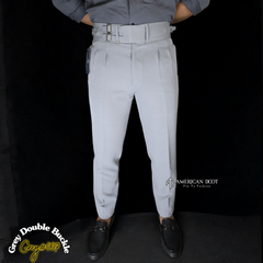 Grey Double Buckle Gurkha Pants by American Dcot