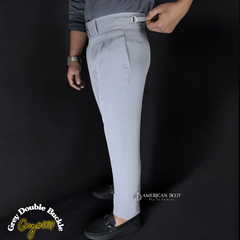 Grey Double Buckle Gurkha Pants by American Dcot