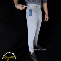 Grey Double Buckle Gurkha Pants by American Dcot