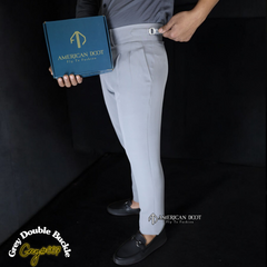 Grey Double Buckle Gurkha Pants by American Dcot