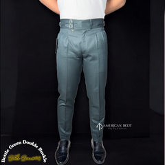Bottle Green Double Buckle Gurkha Pant By American Dcot