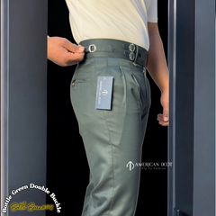 Bottle Green Double Buckle Gurkha Pant By American Dcot