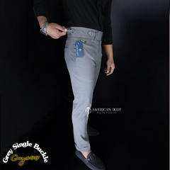 Dark Grey Single Buckle Gurkha Pant By American Dcot