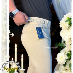 Beige Single Buckle Gurkha Pant By American Dcot