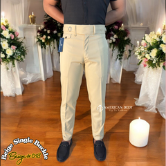 Beige Single Buckle Gurkha Pant By American Dcot