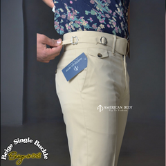 Beige Single Buckle Gurkha Pant By American Dcot