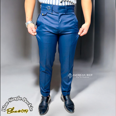 Navy Blue Single Buckle Gurkha Pant By American Dcot