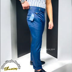 Navy Blue Single Buckle Gurkha Pant By American Dcot