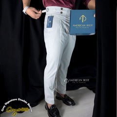 Grey Signature Double Button Gurkha Pant By American Dcot