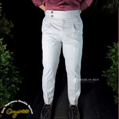 Grey Signature Double Button Gurkha Pant By American Dcot