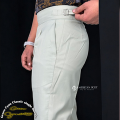 Green Cyan Detachable Buckle Gurkha Pant By American Dcot