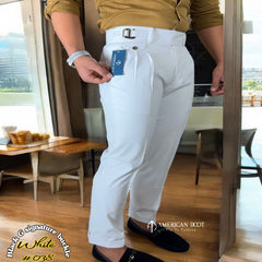 White Signature Button Gurkha Pant By American Dcot