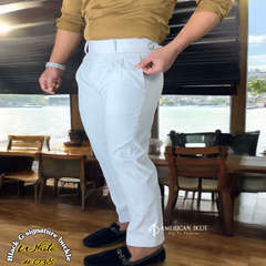 White Signature Button Gurkha Pant By American Dcot