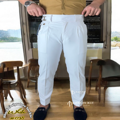 White Signature Button Gurkha Pant By American Dcot