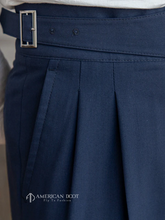 Navy Blue Classic Single Buckle Gurkha Pant By American Dcot