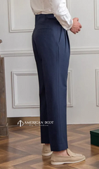 Navy Blue Classic Single Buckle Gurkha Pant By American Dcot