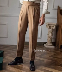 Khakhi Classic Single Buckle Gurkha Pants by American Dcot