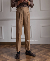 Khakhi Classic Single Buckle Gurkha Pants by American Dcot