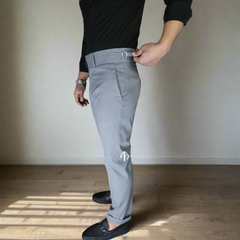 Dark Grey Single Buckle Gurkha Pant By American Dcot