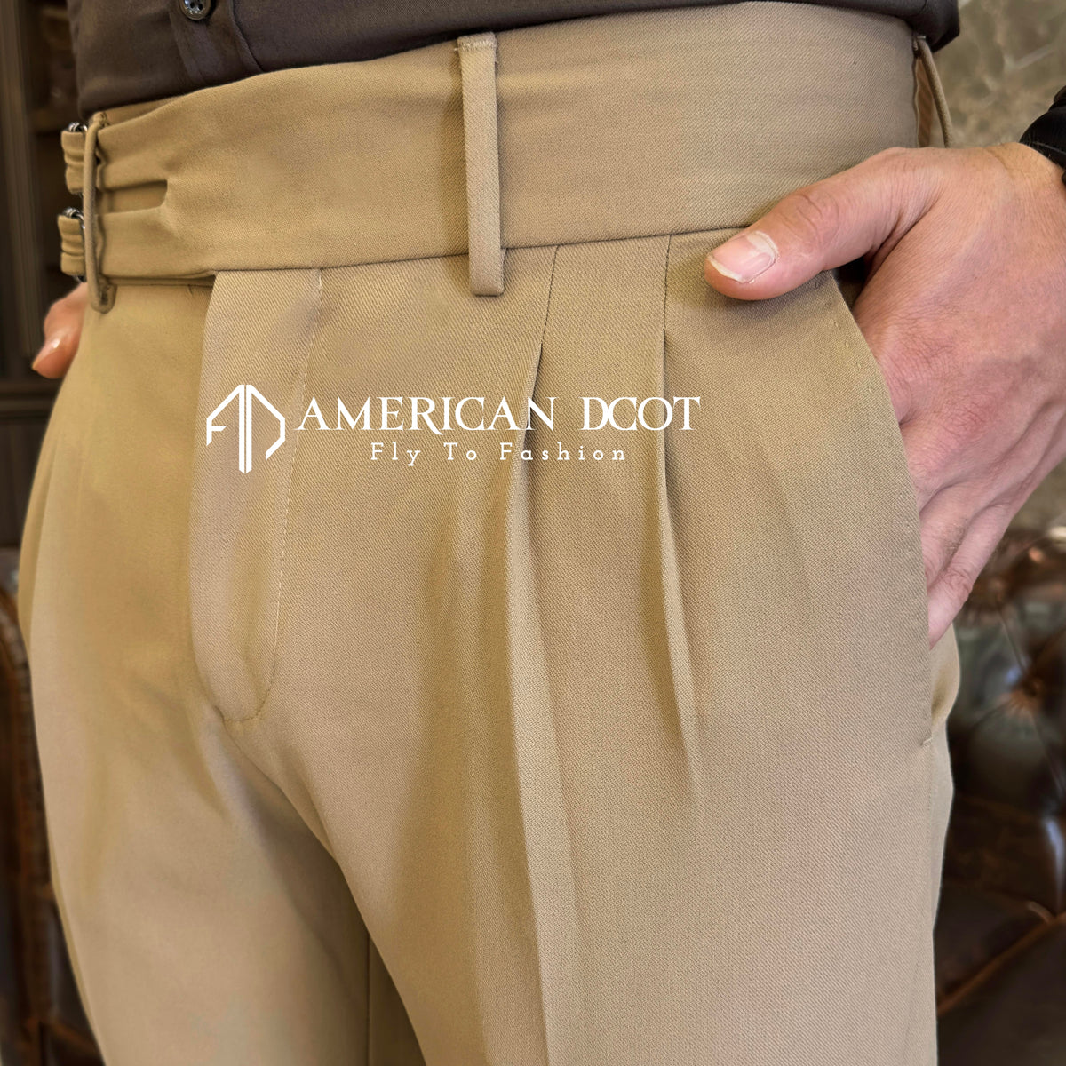 Camel Double Buckle Gurkha Pant By American Dcot