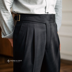 Black Classic Double Buckle Gurkha Pant By American Dcot