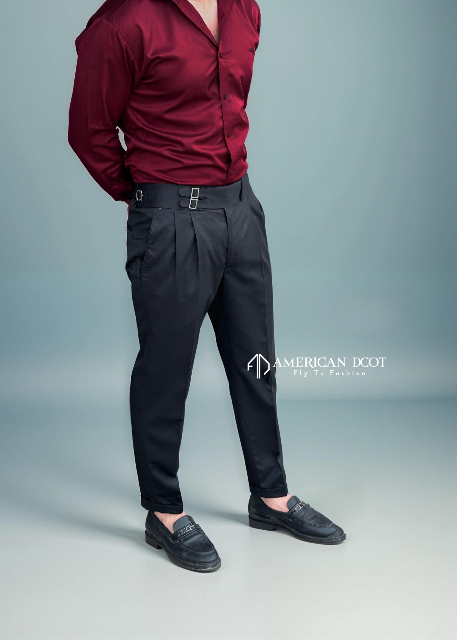 Black Double Buckle Gurkha Pants by American Dcot