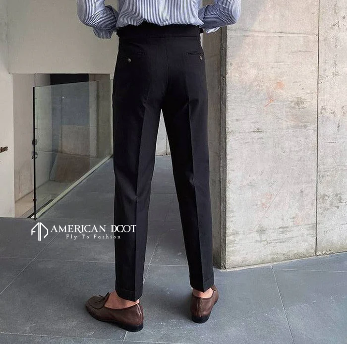 Black Signature Double Button Gurkha Pant By American Dcot