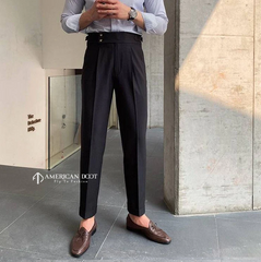 Black Signature Double Button Gurkha Pant By American Dcot