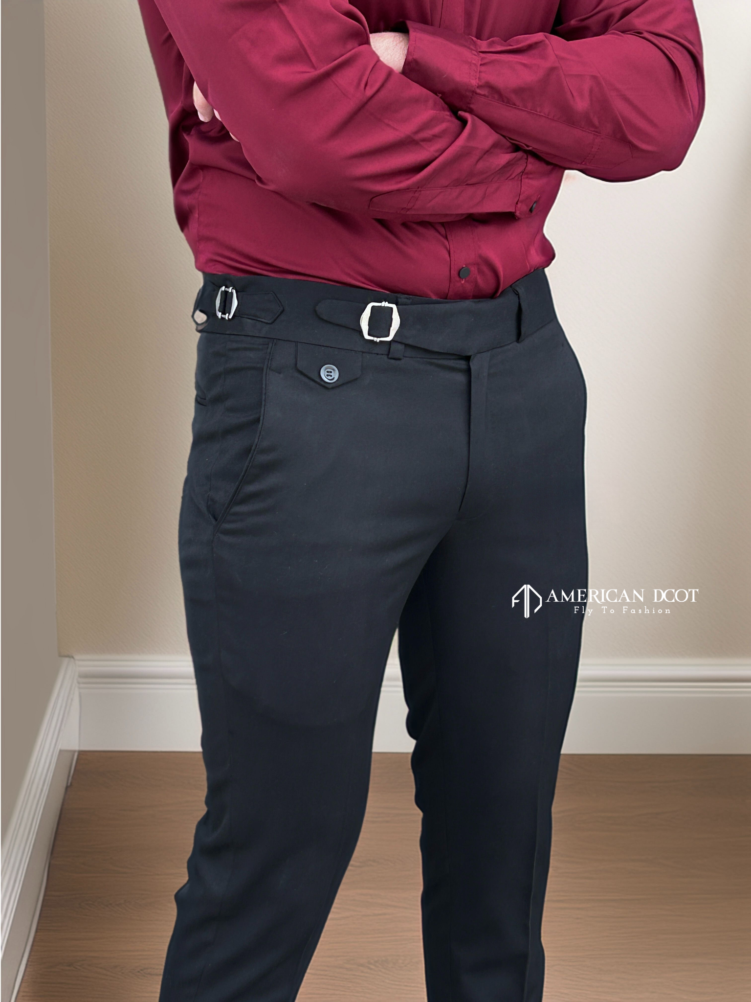 Black Single Buckle Gurkha Pant By American Dcot