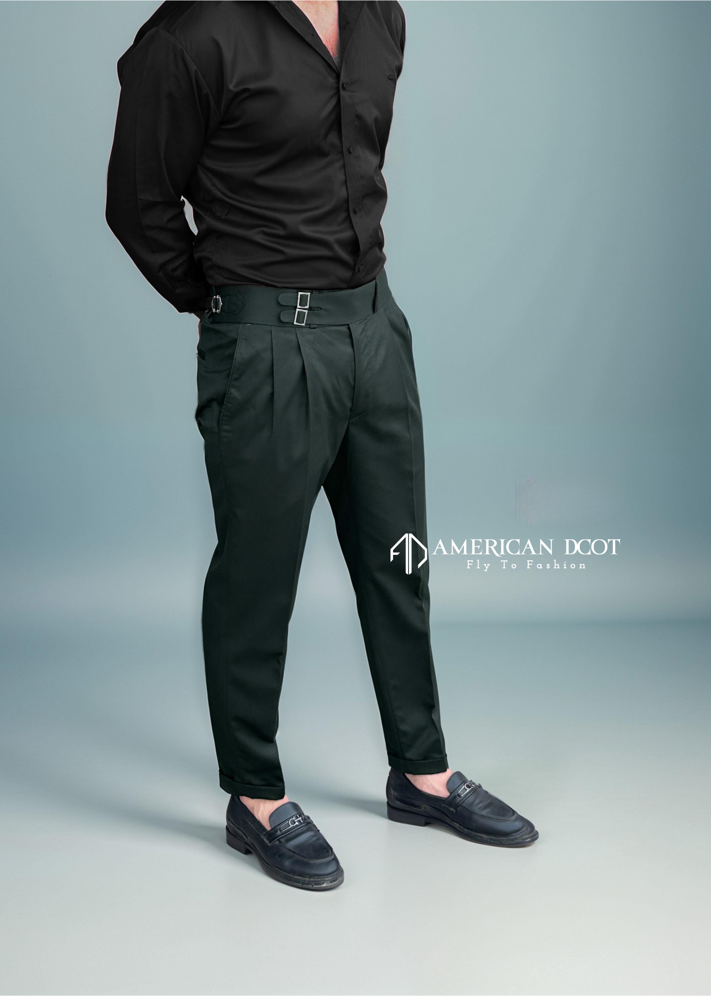 Bottle Green Double Buckle Gurkha Pant By American Dcot