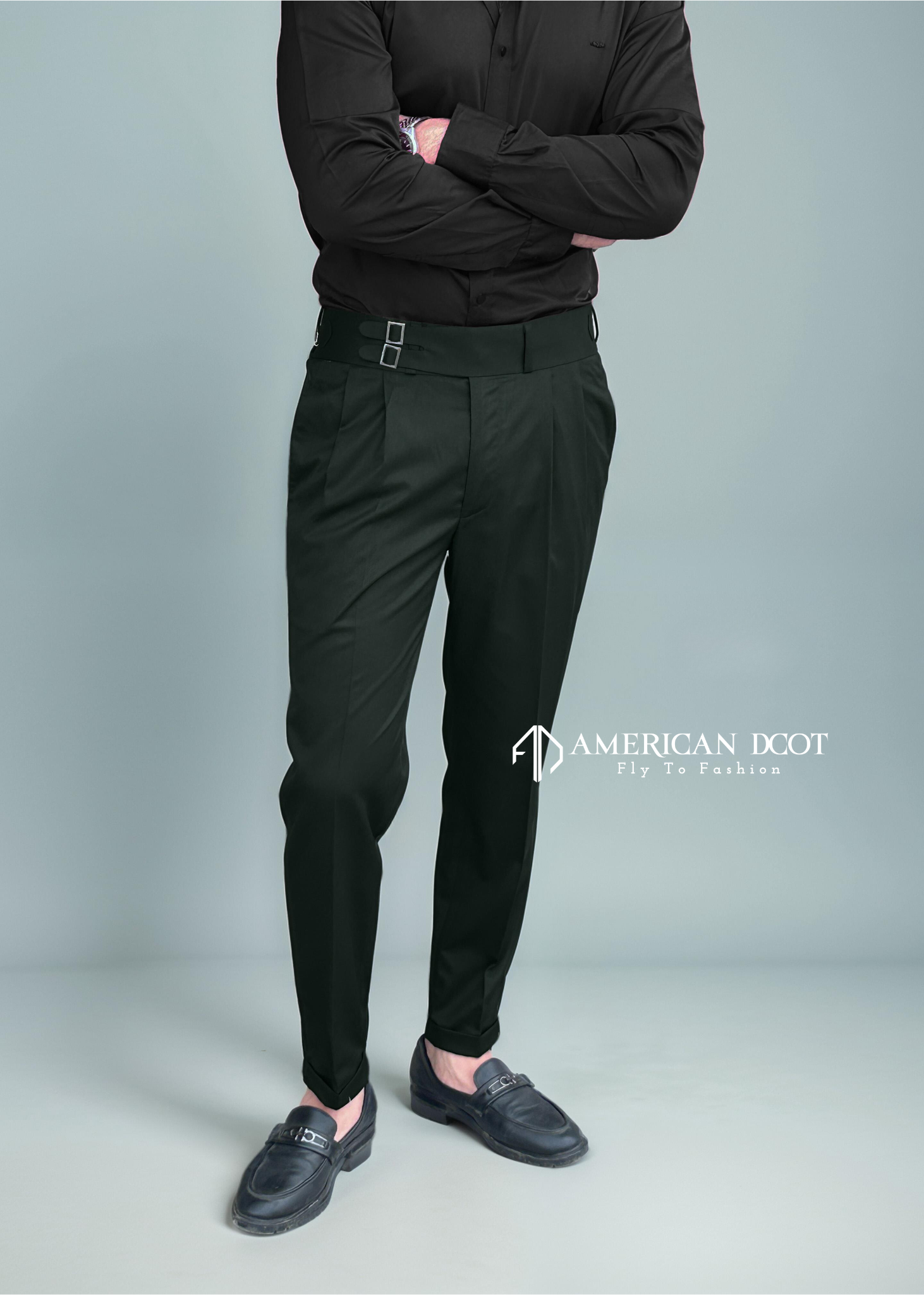 Bottle Green Double Buckle Gurkha Pant By American Dcot